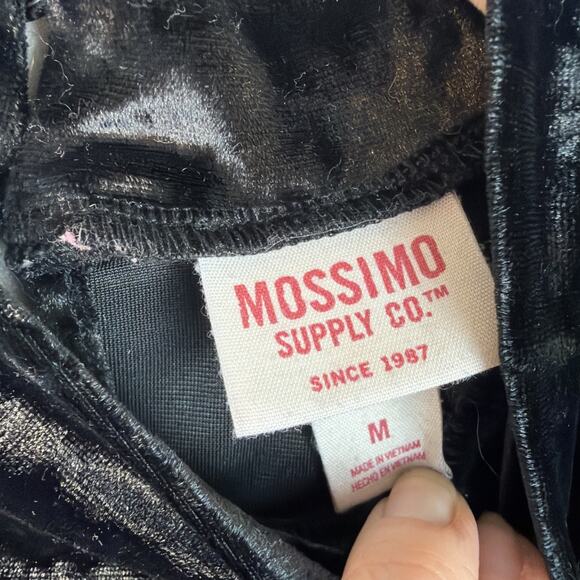 Mossimo Top Womens M Black Velvet Open Shoulder Whimsygoth Vampire Goth Eyelet - Picture 3 of 8